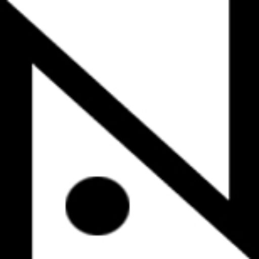 Un point dans un N majuscule, façon yin yang